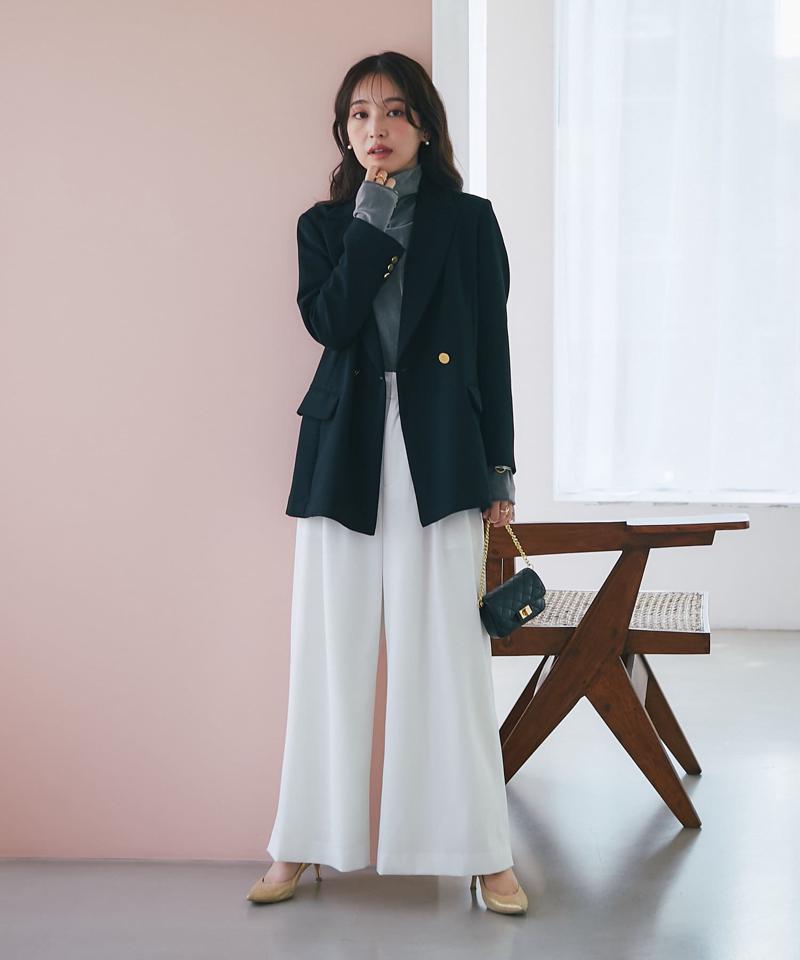 【ベストセラー・トールサイズ登場！・美シルエット】メタル釦ダブルジャケット