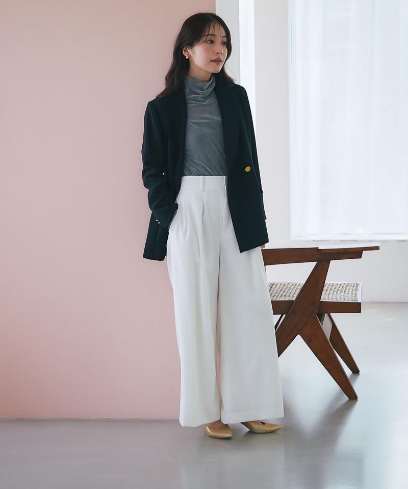 【ベストセラー・トールサイズ登場！・美シルエット】メタル釦ダブルジャケット