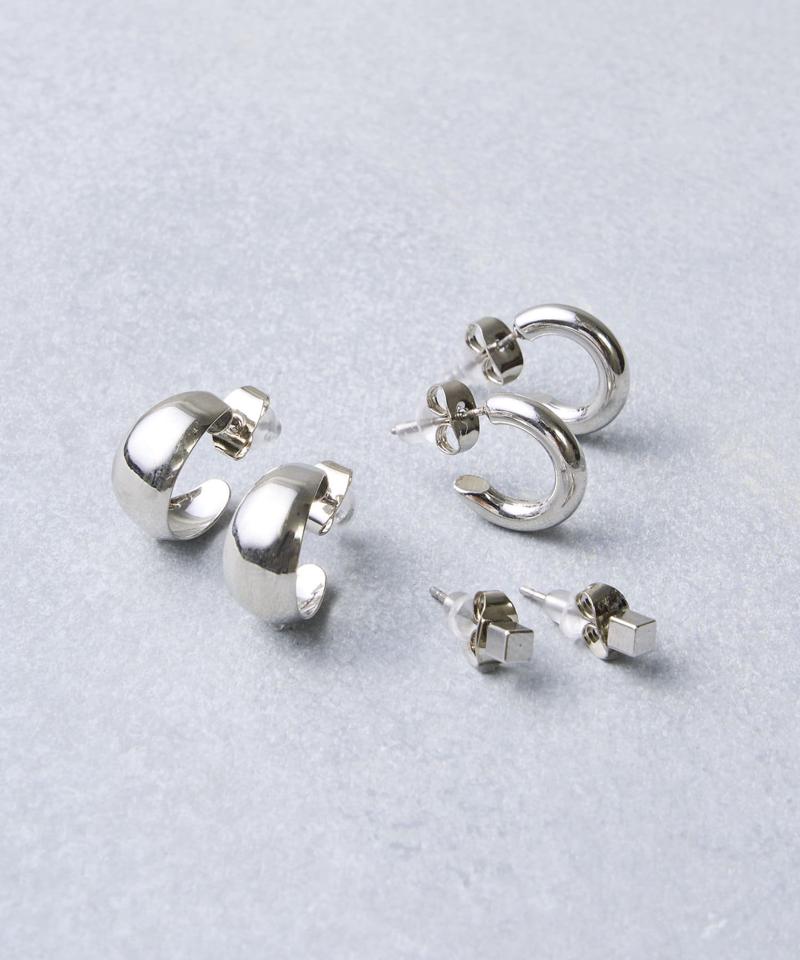 ワイドフープピアス6個セット