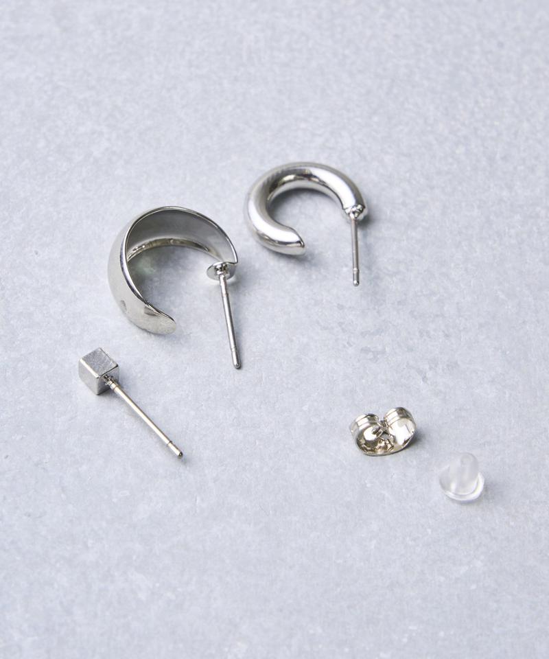 ワイドフープピアス6個セット