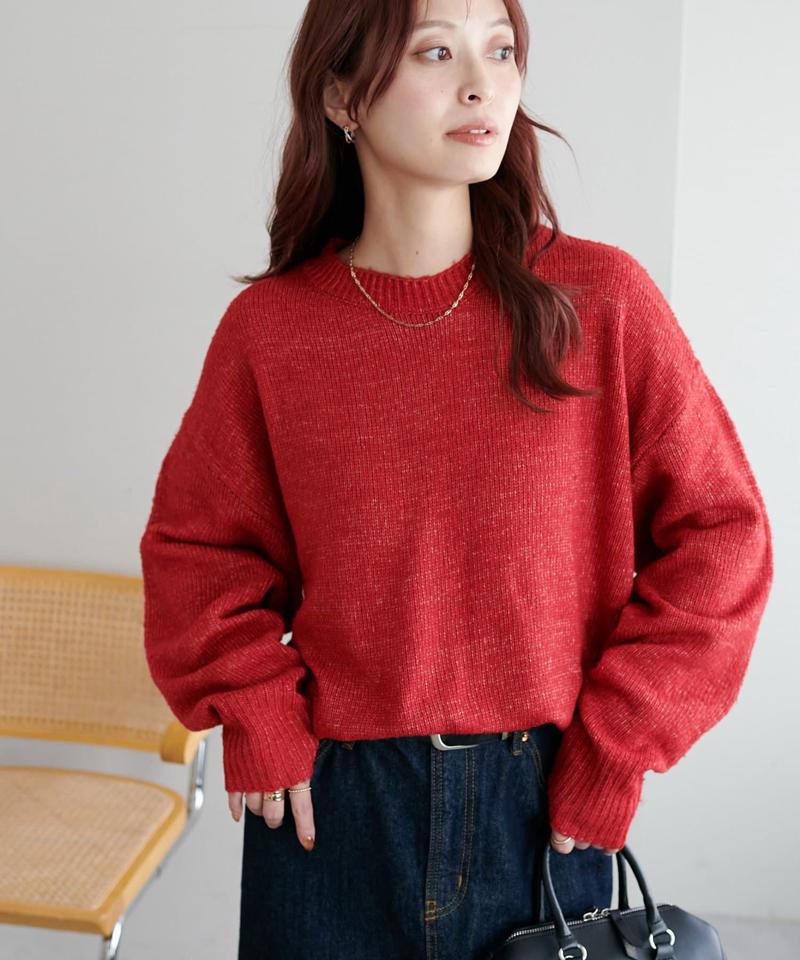 【華奢見え/13色展開♪/WEB限定】メランジニットプルオーバー