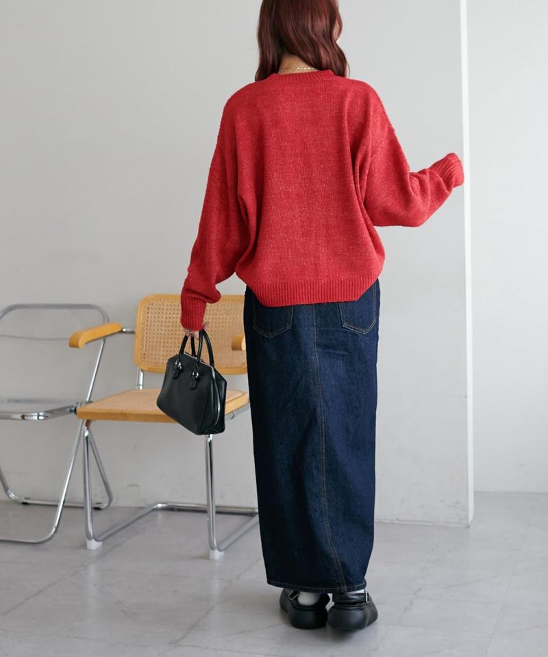 【華奢見え/13色展開♪/WEB限定】メランジニットプルオーバー