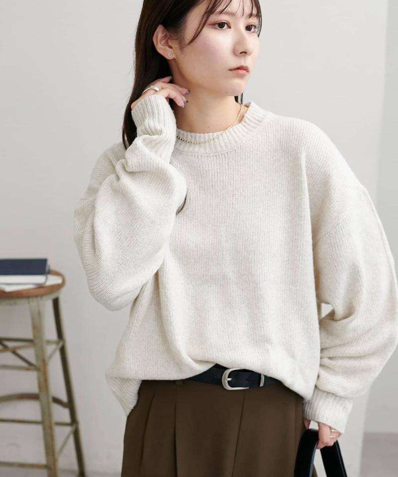 【華奢見え/13色展開♪/WEB限定】メランジニットプルオーバー