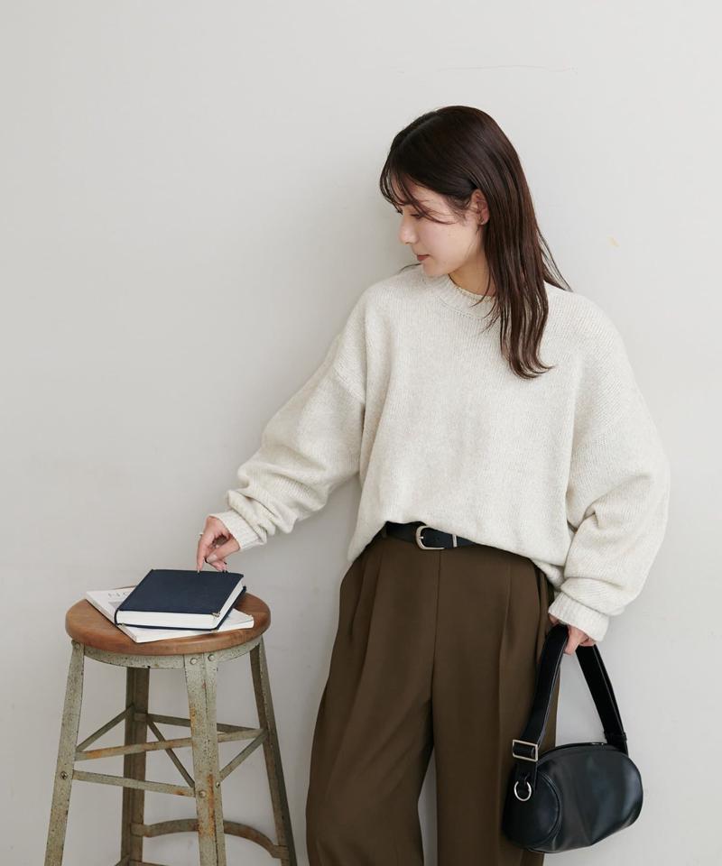 【華奢見え/13色展開♪/WEB限定】メランジニットプルオーバー