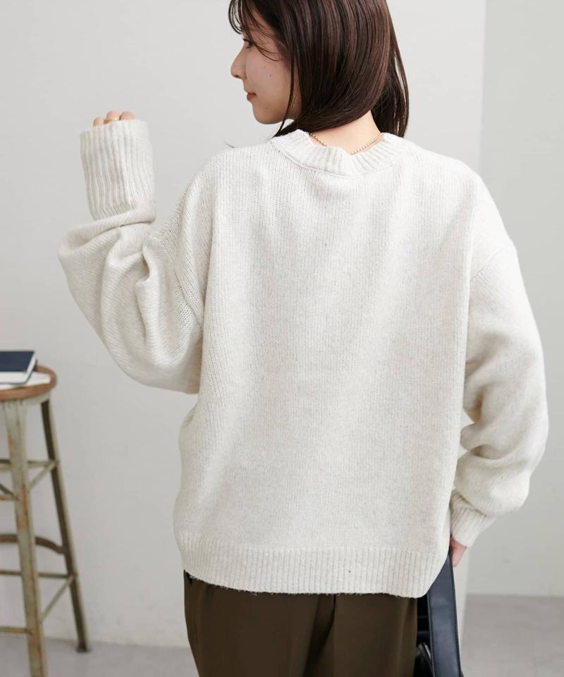 【華奢見え/13色展開♪/WEB限定】メランジニットプルオーバー