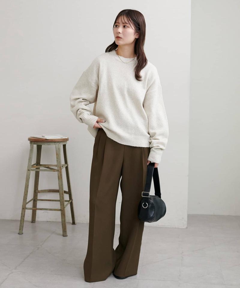 【華奢見え/13色展開♪/WEB限定】メランジニットプルオーバー