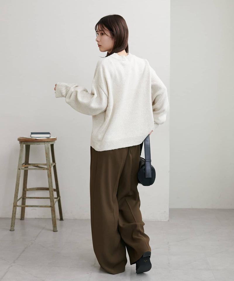 【華奢見え/13色展開♪/WEB限定】メランジニットプルオーバー