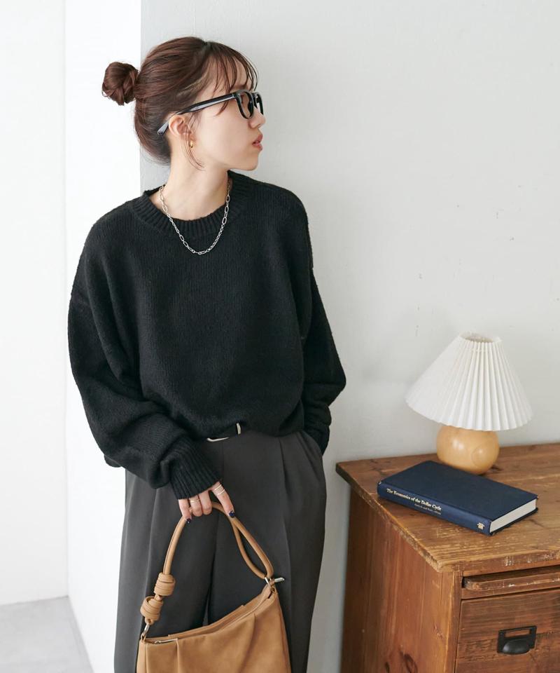 【華奢見え/13色展開♪/WEB限定】メランジニットプルオーバー