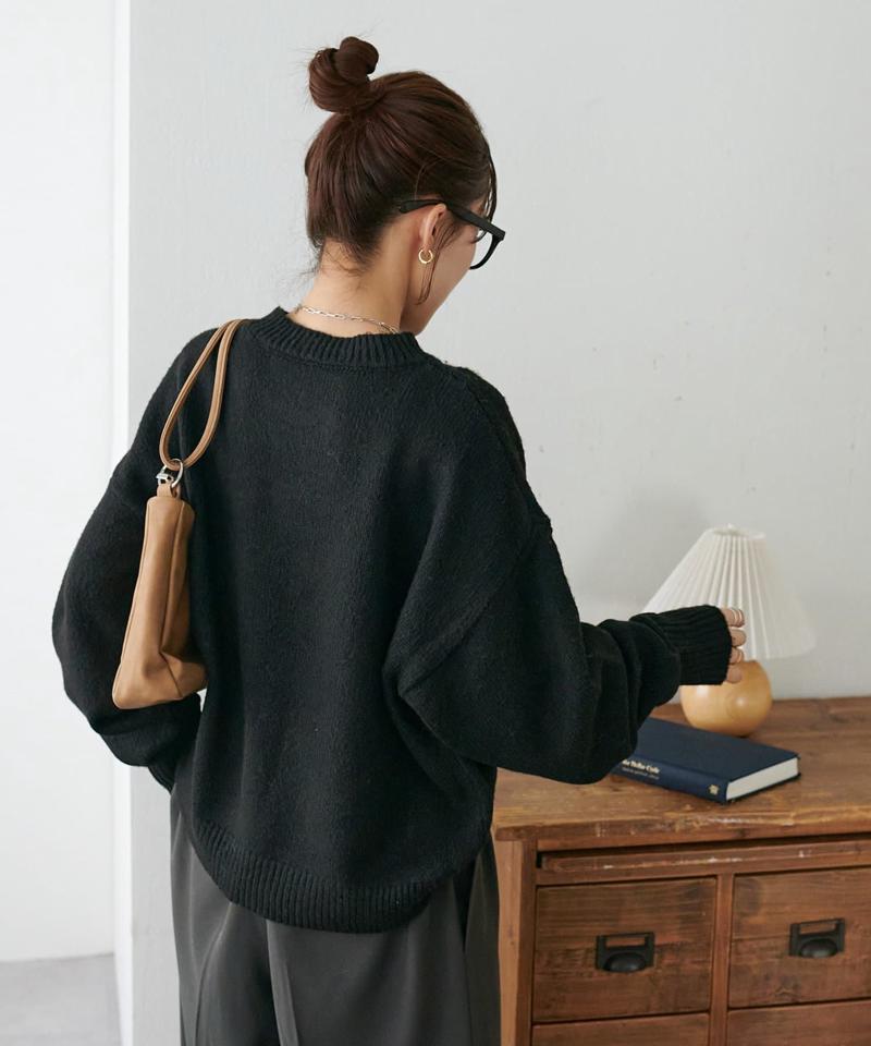 【華奢見え/13色展開♪/WEB限定】メランジニットプルオーバー