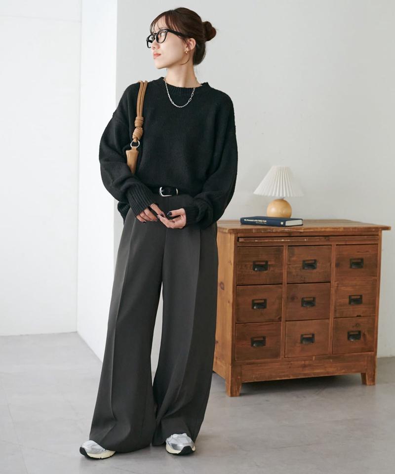 【華奢見え/13色展開♪/WEB限定】メランジニットプルオーバー