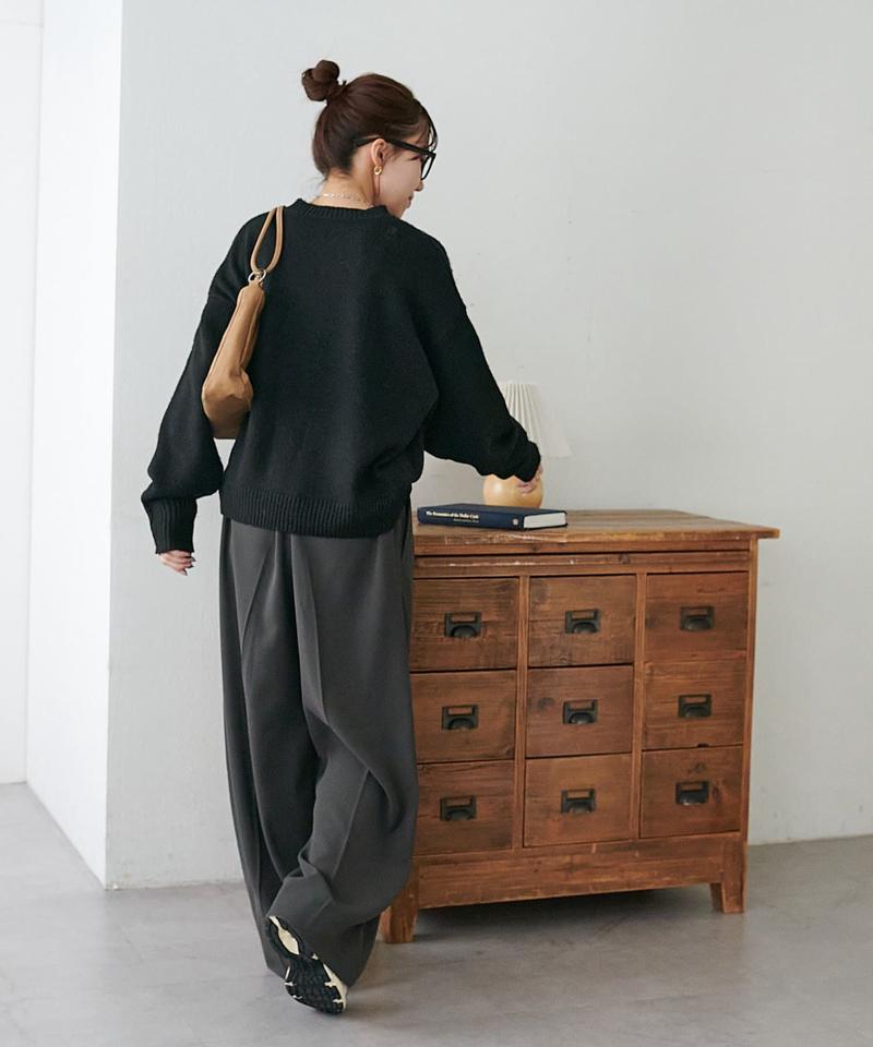 【華奢見え/13色展開♪/WEB限定】メランジニットプルオーバー