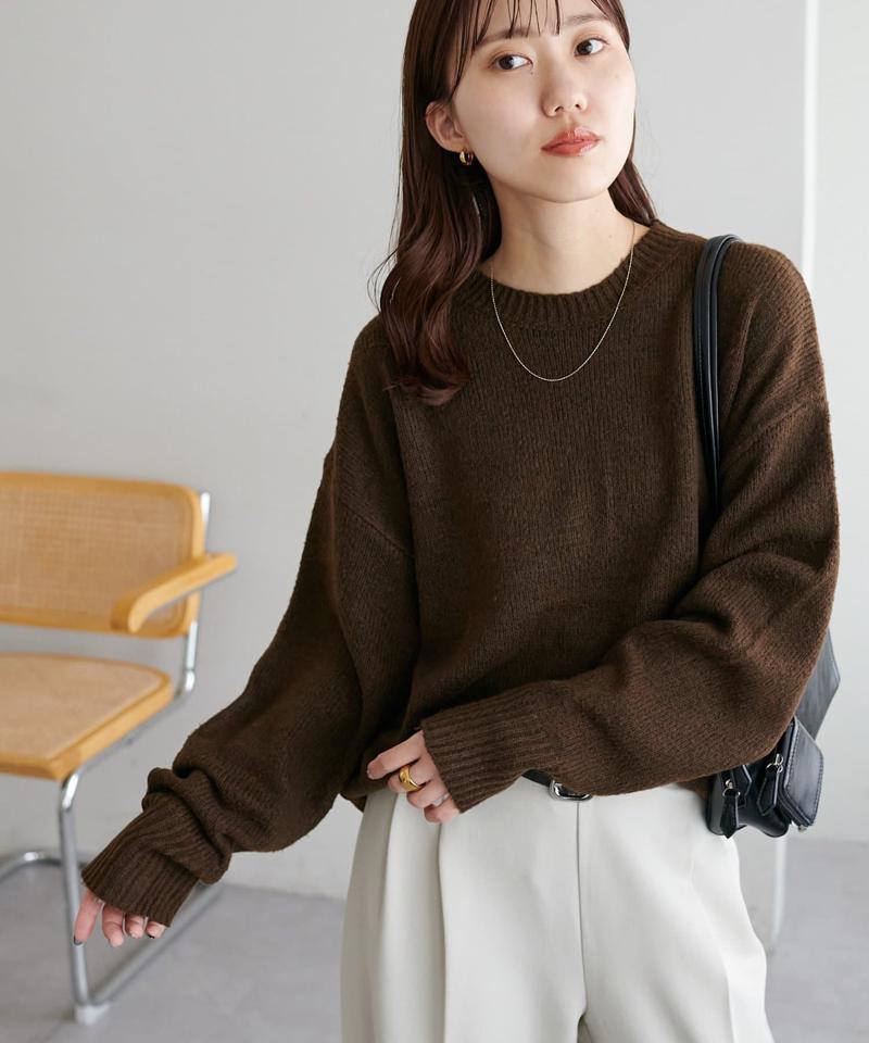 【華奢見え/13色展開♪/WEB限定】メランジニットプルオーバー