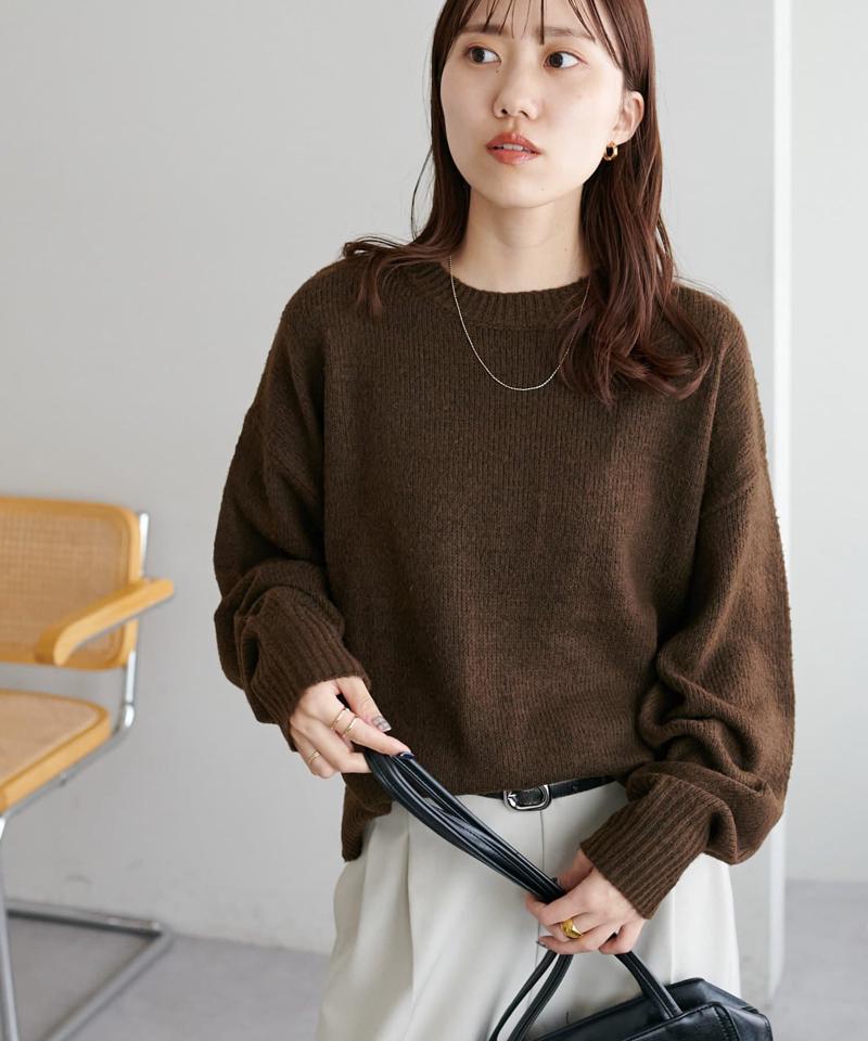 【華奢見え/13色展開♪/WEB限定】メランジニットプルオーバー