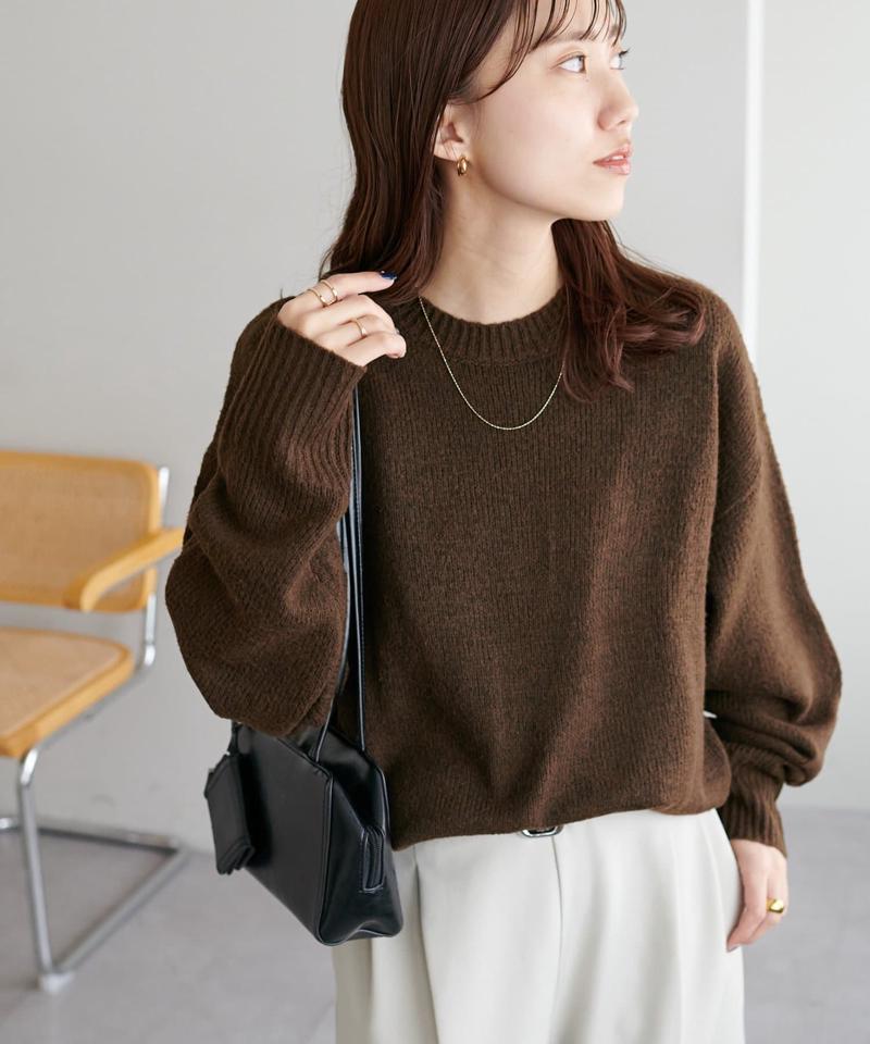 【華奢見え/13色展開♪/WEB限定】メランジニットプルオーバー