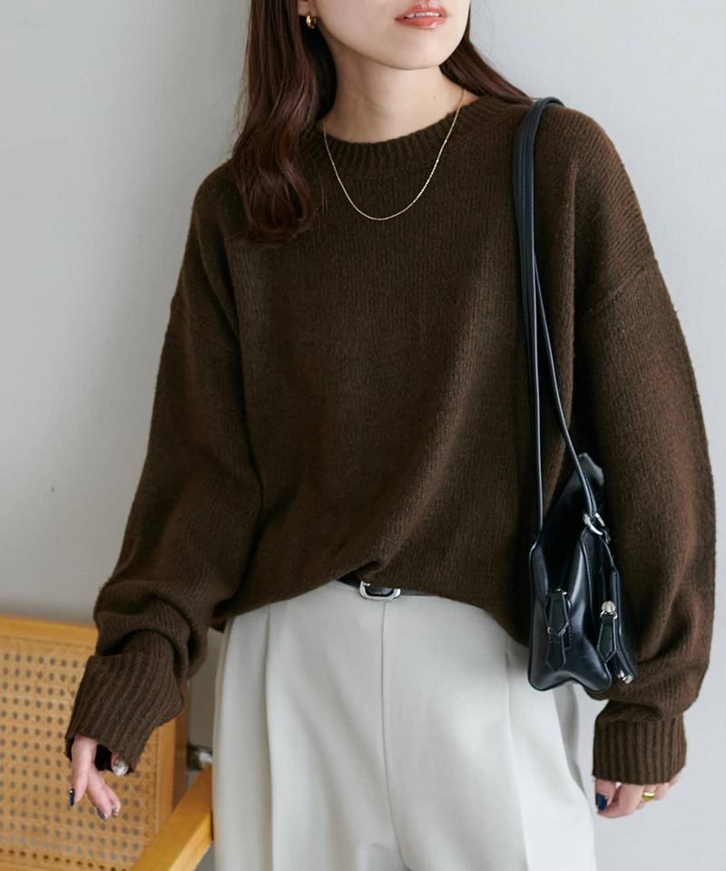 【華奢見え/13色展開♪/WEB限定】メランジニットプルオーバー
