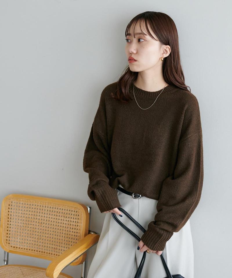 【華奢見え/13色展開♪/WEB限定】メランジニットプルオーバー