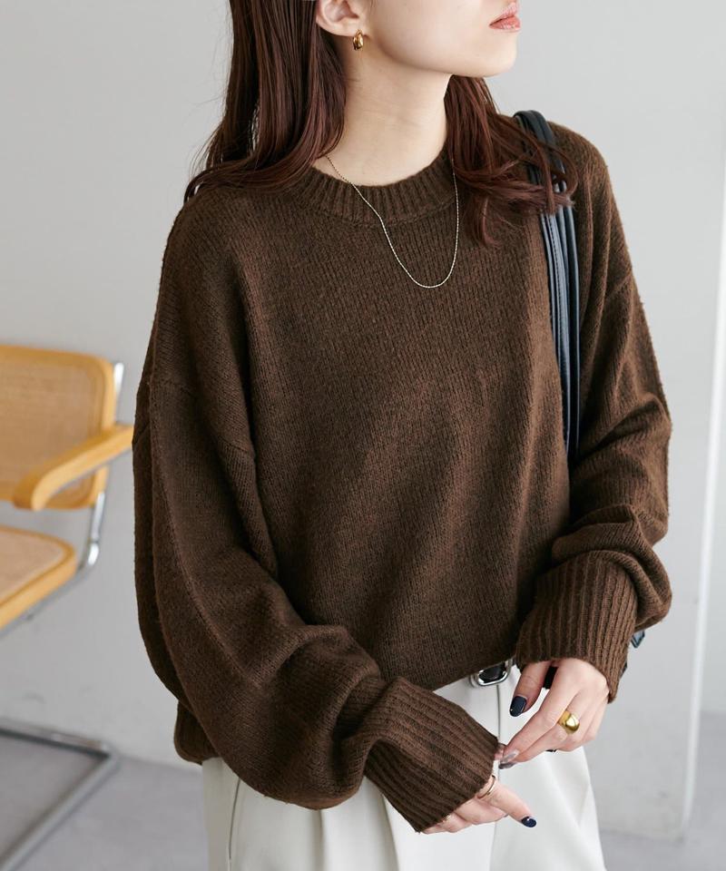 【華奢見え/13色展開♪/WEB限定】メランジニットプルオーバー