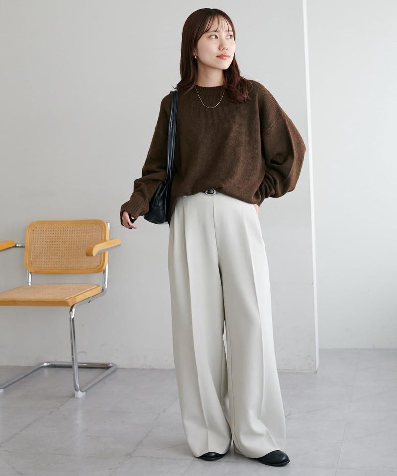 【華奢見え/13色展開♪/WEB限定】メランジニットプルオーバー