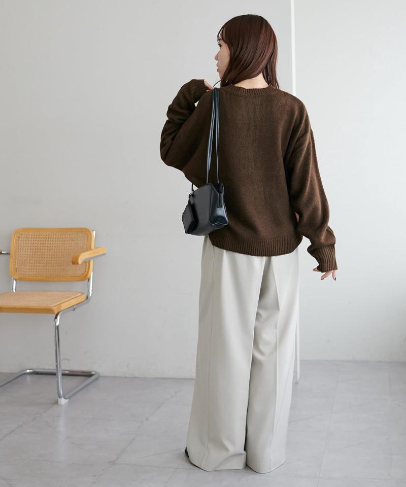 【華奢見え/13色展開♪/WEB限定】メランジニットプルオーバー