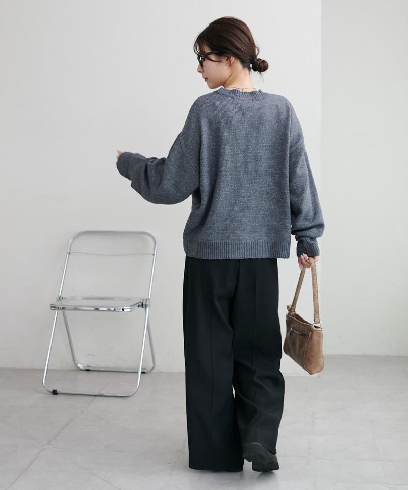 【華奢見え/13色展開♪/WEB限定】メランジニットプルオーバー