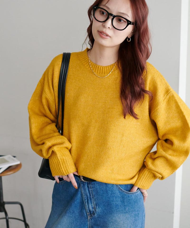 【華奢見え/13色展開♪/WEB限定】メランジニットプルオーバー