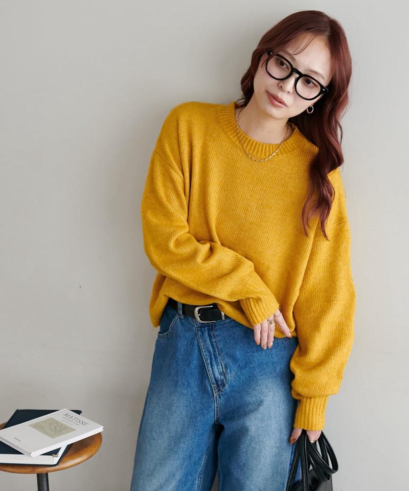 【華奢見え/13色展開♪/WEB限定】メランジニットプルオーバー