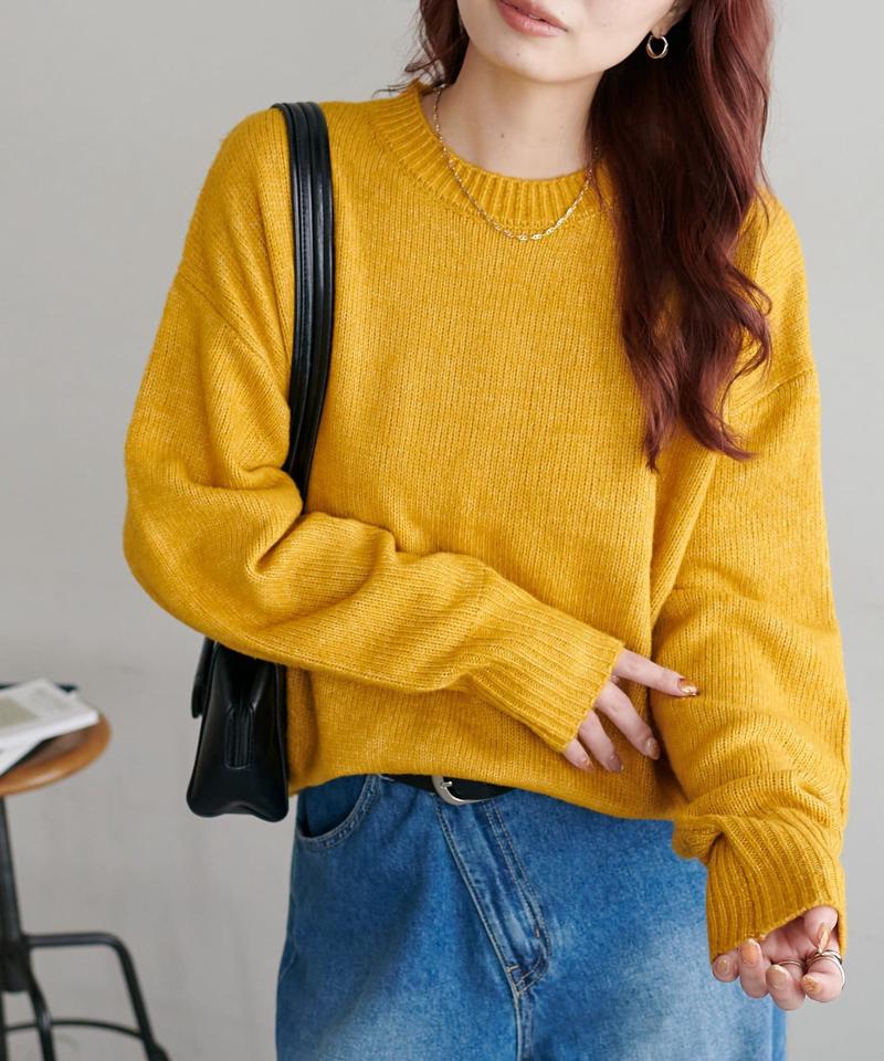 【華奢見え/13色展開♪/WEB限定】メランジニットプルオーバー
