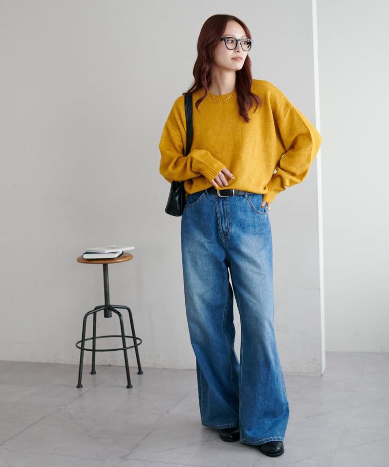 【華奢見え/13色展開♪/WEB限定】メランジニットプルオーバー