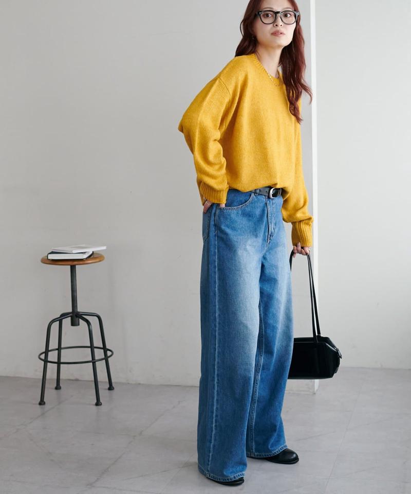 【華奢見え/13色展開♪/WEB限定】メランジニットプルオーバー