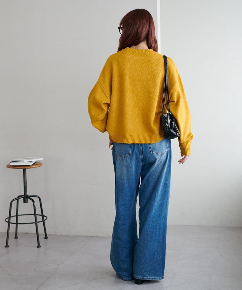 【華奢見え/13色展開♪/WEB限定】メランジニットプルオーバー