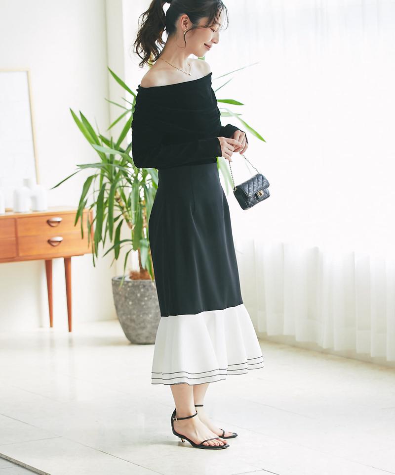 【女子力UP】フロッキーチュールオフショルカットソー