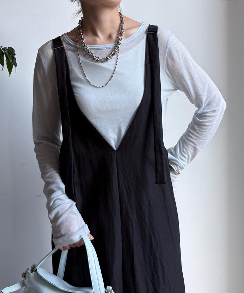 【新色追加/前後2WAYで着られる】深Vワンピース