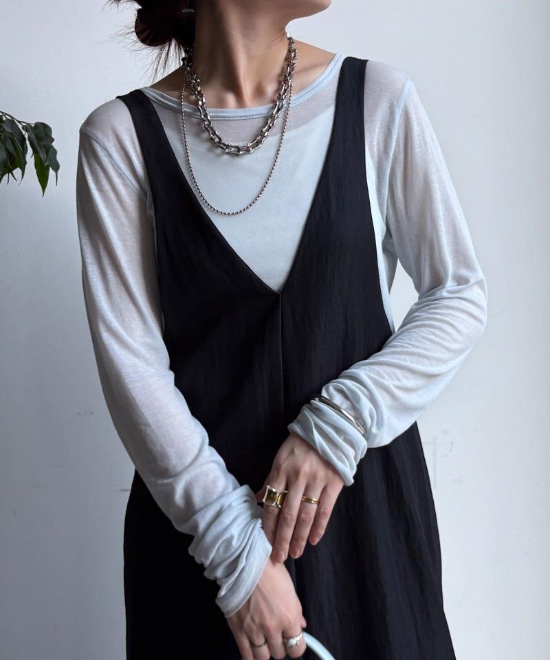 【新色追加/前後2WAYで着られる】深Vワンピース