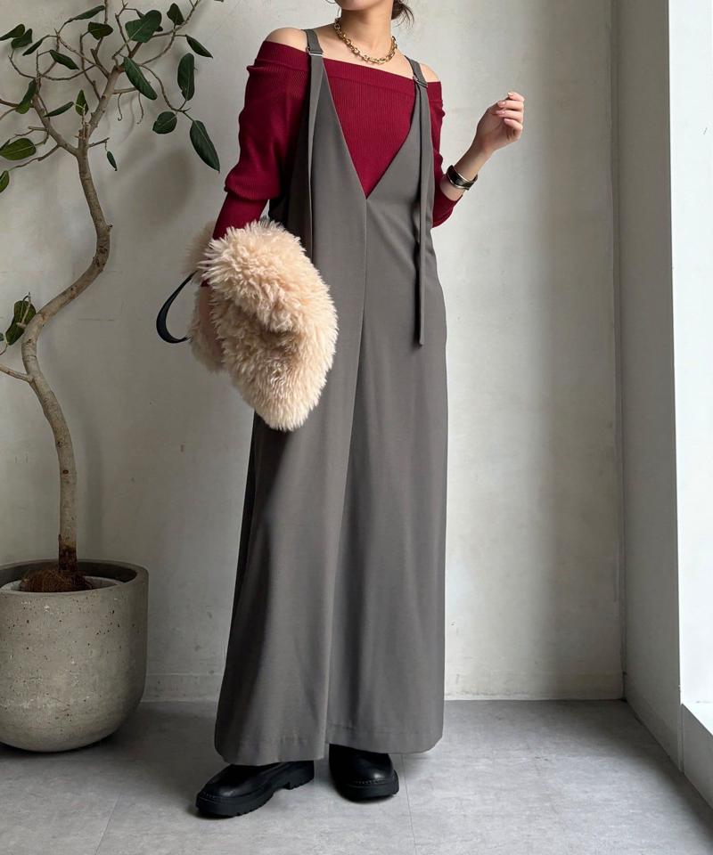 【新色追加/前後2WAYで着られる】深Vワンピース