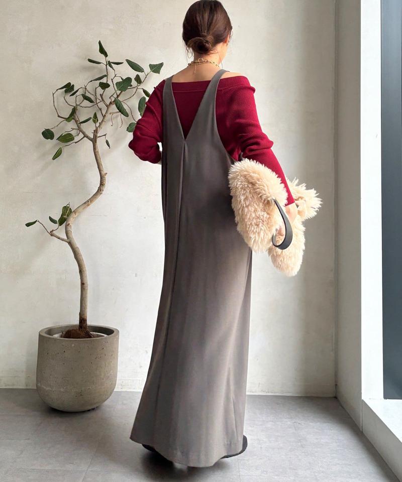 【新色追加/前後2WAYで着られる】深Vワンピース