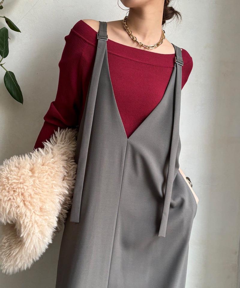 【新色追加/前後2WAYで着られる】深Vワンピース