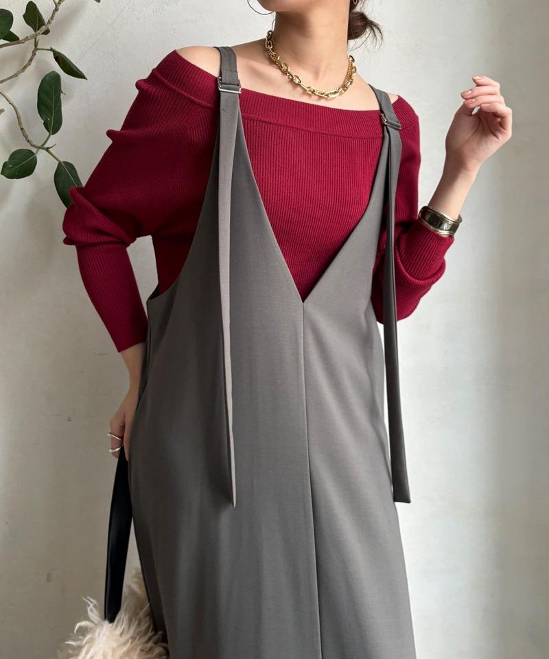 【新色追加/前後2WAYで着られる】深Vワンピース