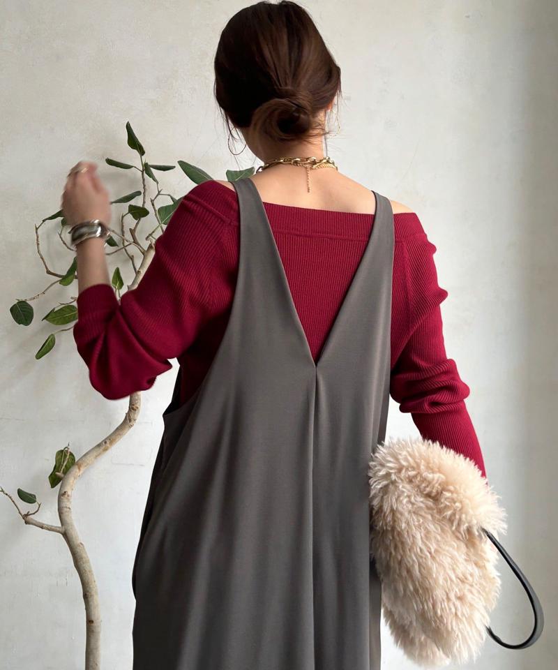 【新色追加/前後2WAYで着られる】深Vワンピース