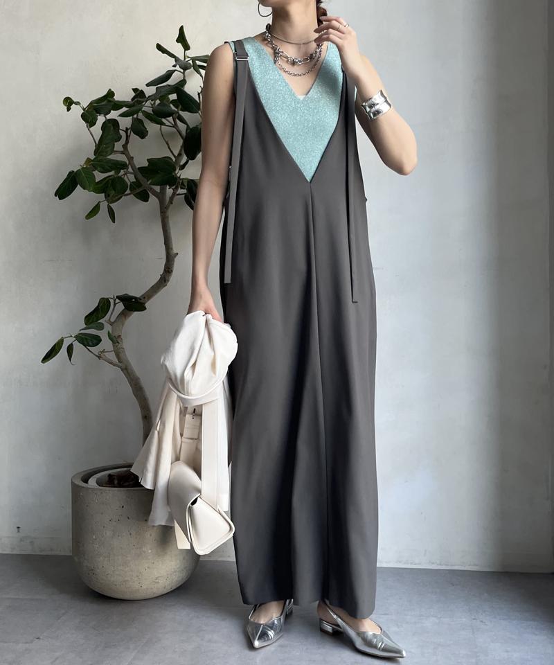 【新色追加/前後2WAYで着られる】深Vワンピース