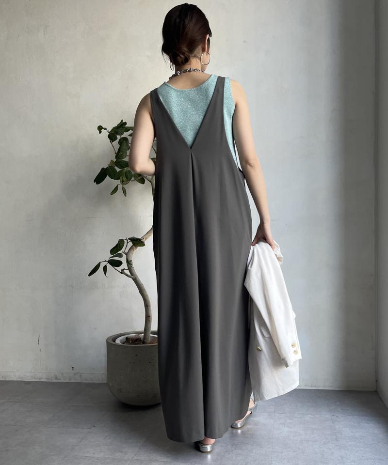 【新色追加/前後2WAYで着られる】深Vワンピース