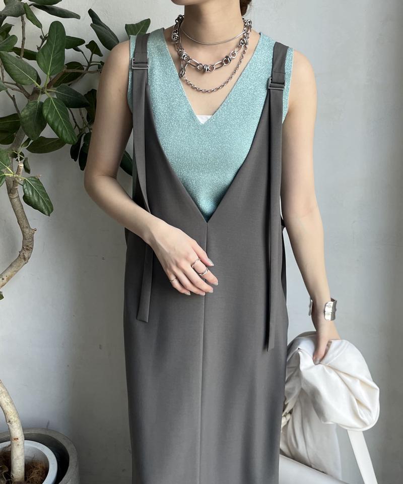 【新色追加/前後2WAYで着られる】深Vワンピース