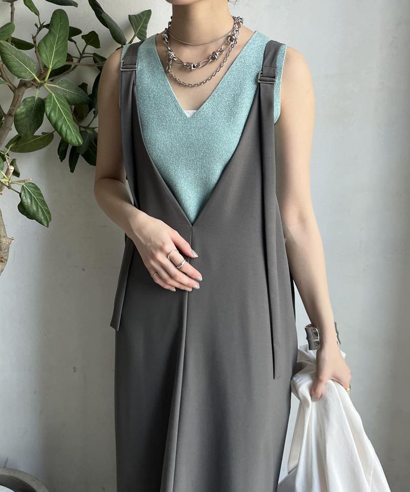 【新色追加/前後2WAYで着られる】深Vワンピース