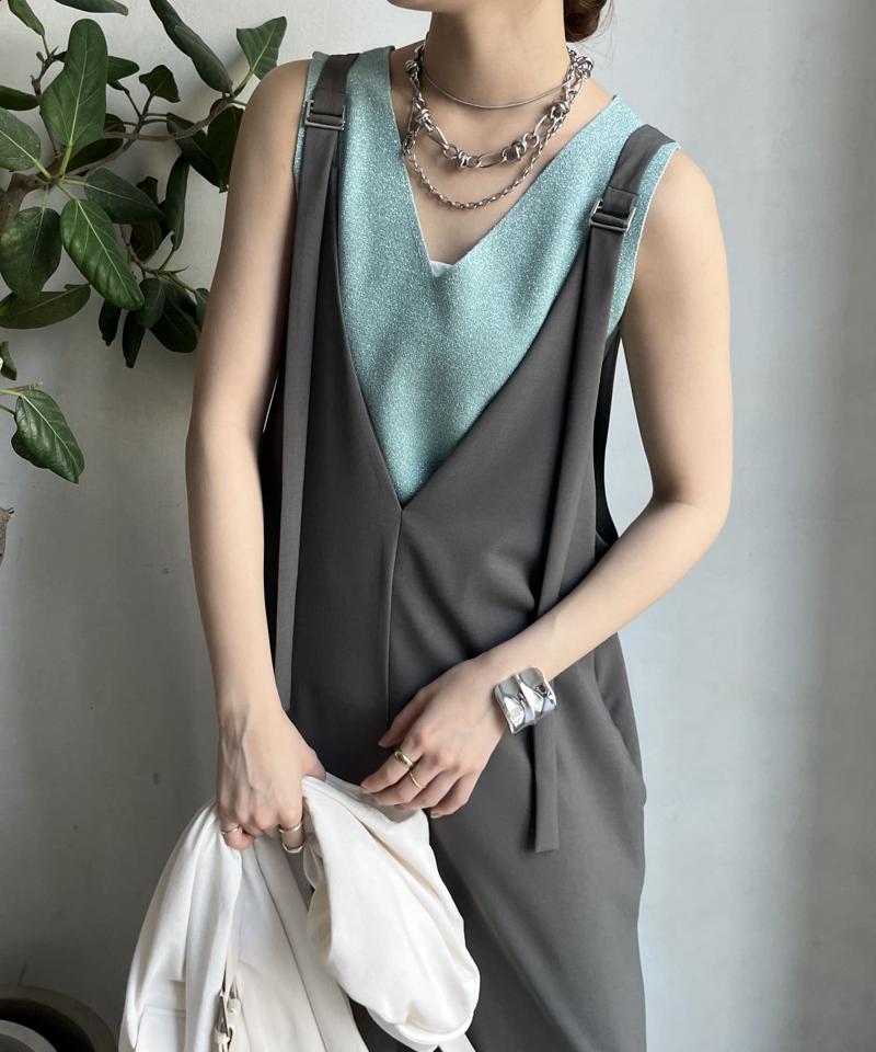 【新色追加/前後2WAYで着られる】深Vワンピース