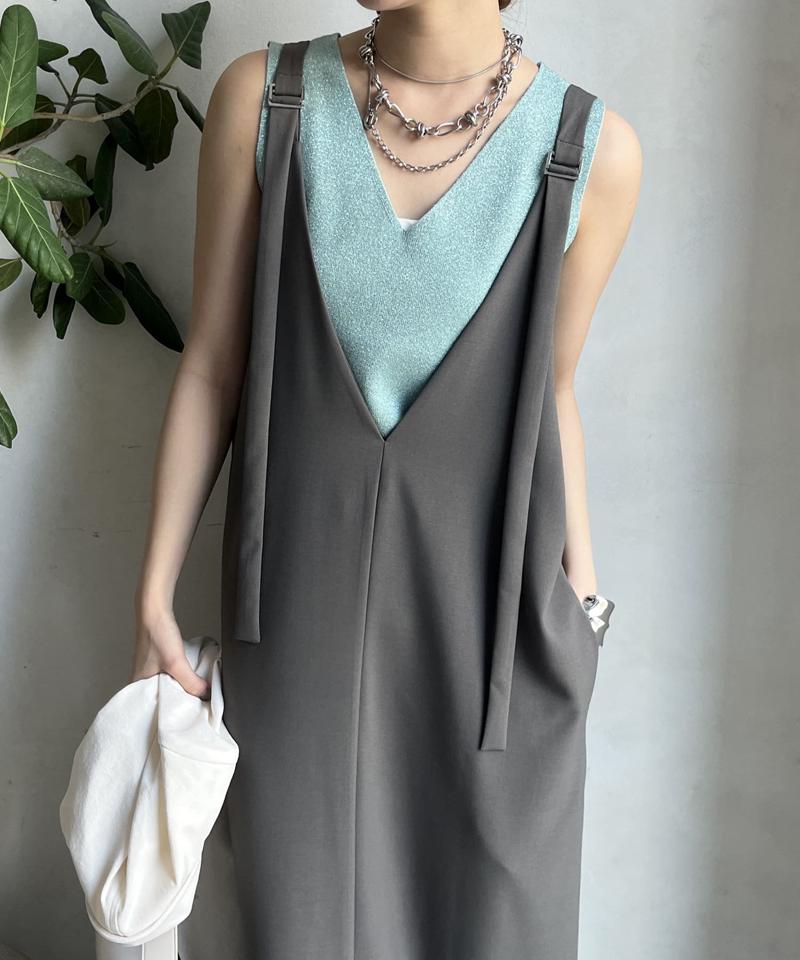 【新色追加/前後2WAYで着られる】深Vワンピース
