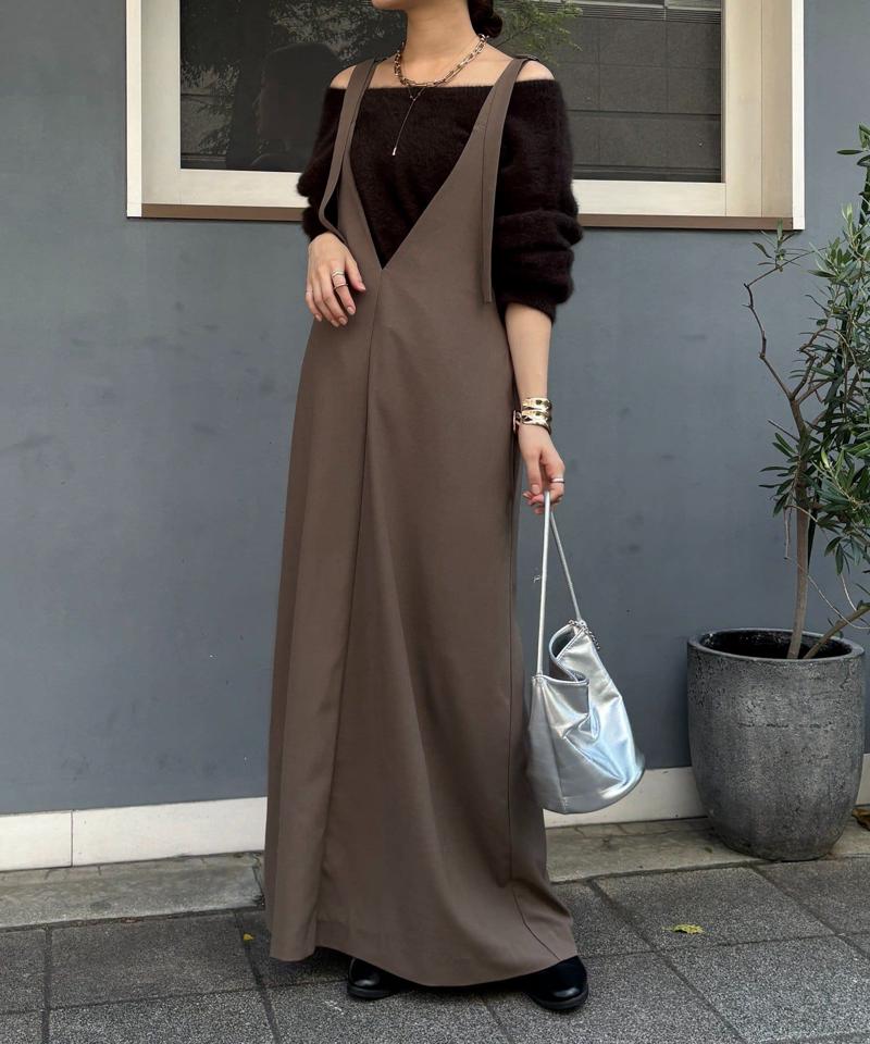 【新色追加/前後2WAYで着られる】深Vワンピース