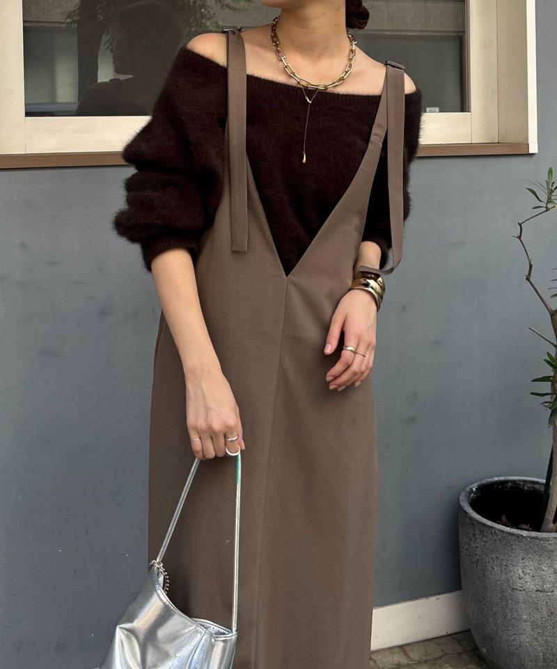 【新色追加/前後2WAYで着られる】深Vワンピース