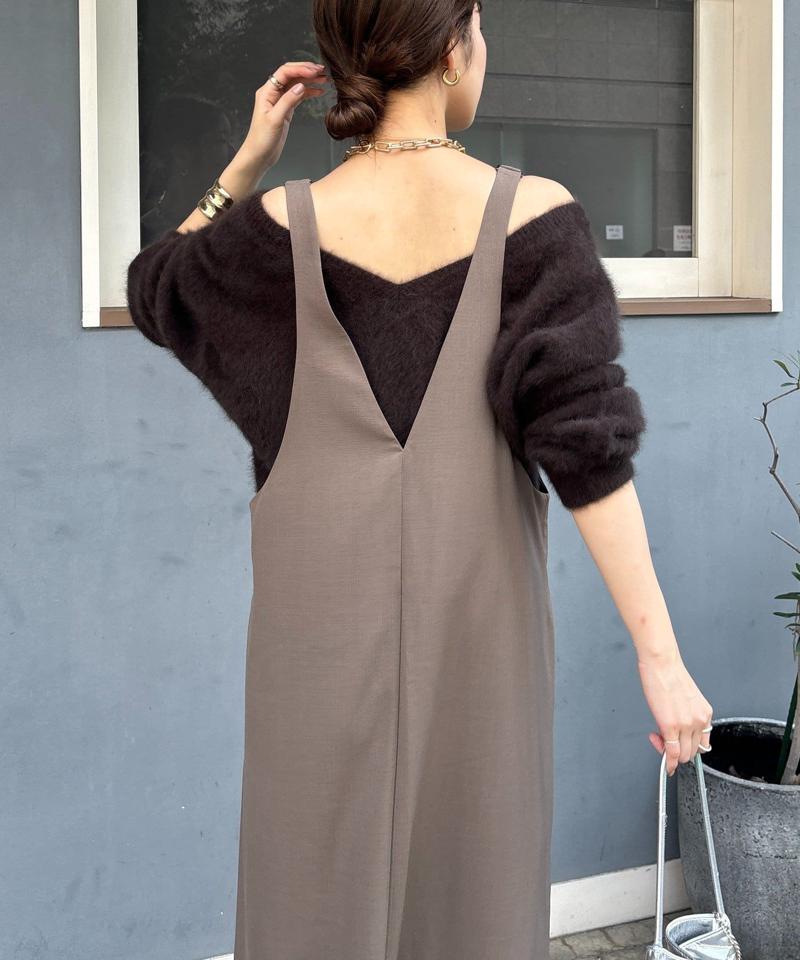 【新色追加/前後2WAYで着られる】深Vワンピース