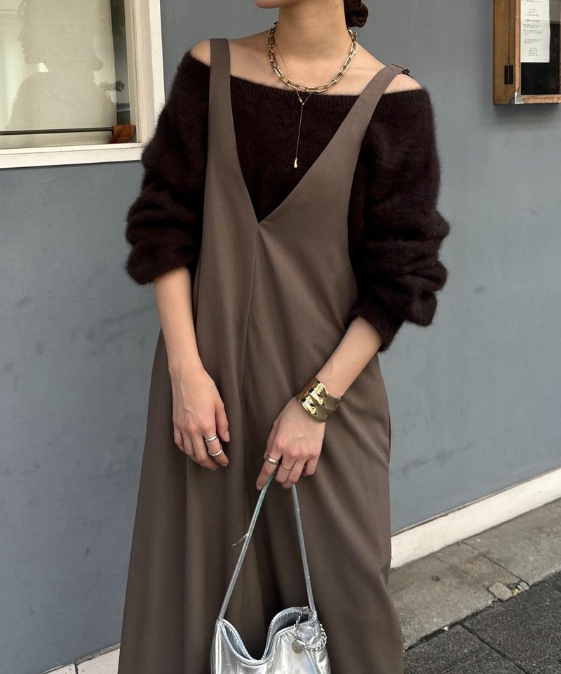 【新色追加/前後2WAYで着られる】深Vワンピース