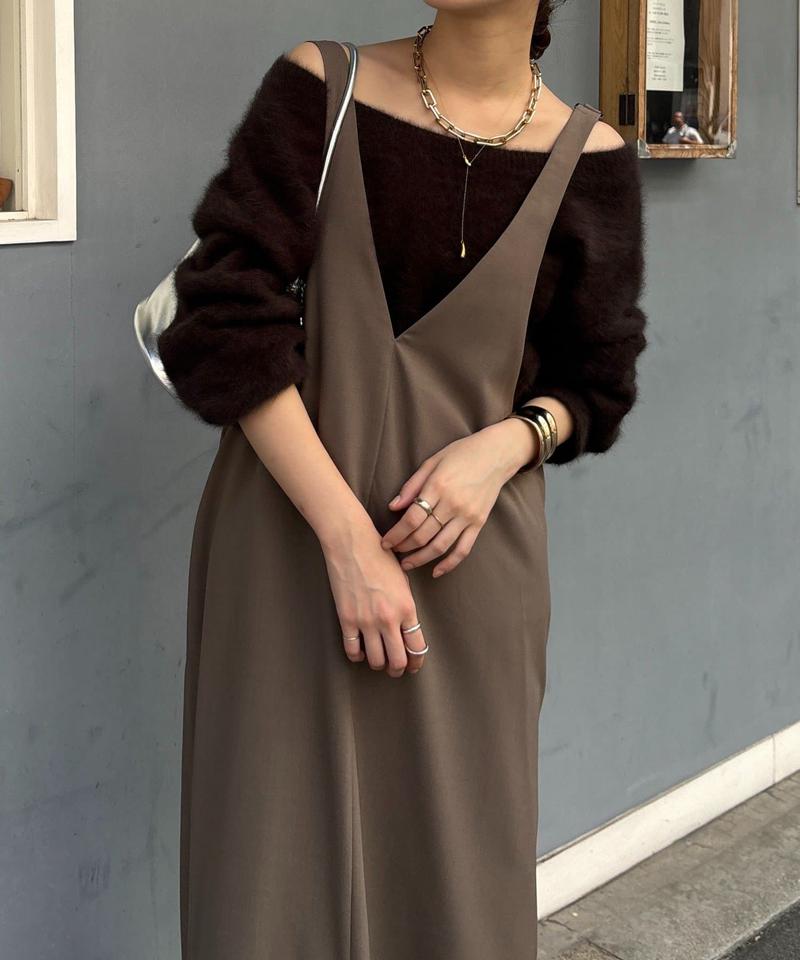 【新色追加/前後2WAYで着られる】深Vワンピース