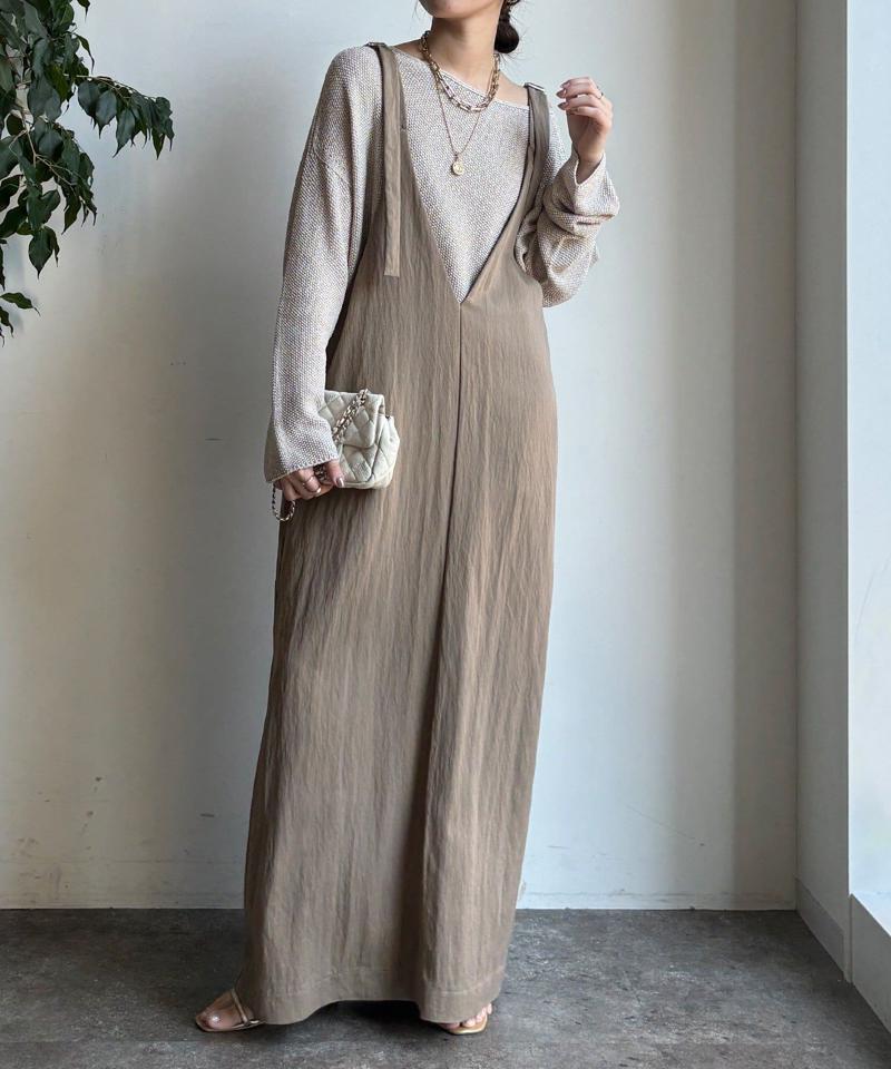 【新色追加/前後2WAYで着られる】深Vワンピース